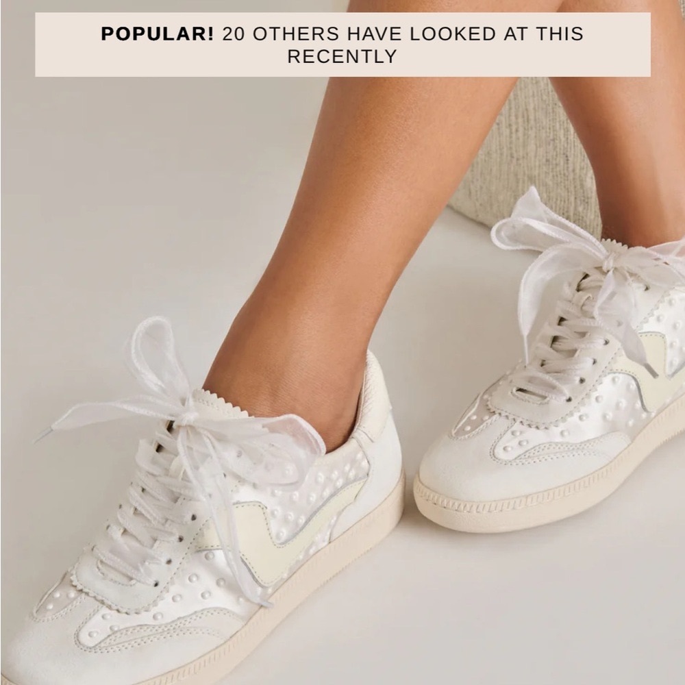 Dolce Vita Notice Pearl Sneakers Off White Satin